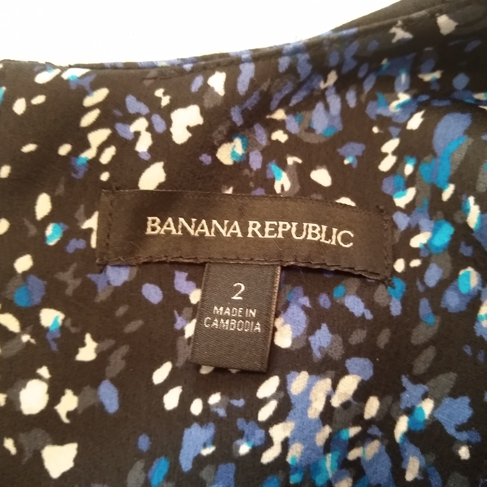 Banana Republic Blue & Black Abstract Dot Shift Dress - Picture 5 of 5